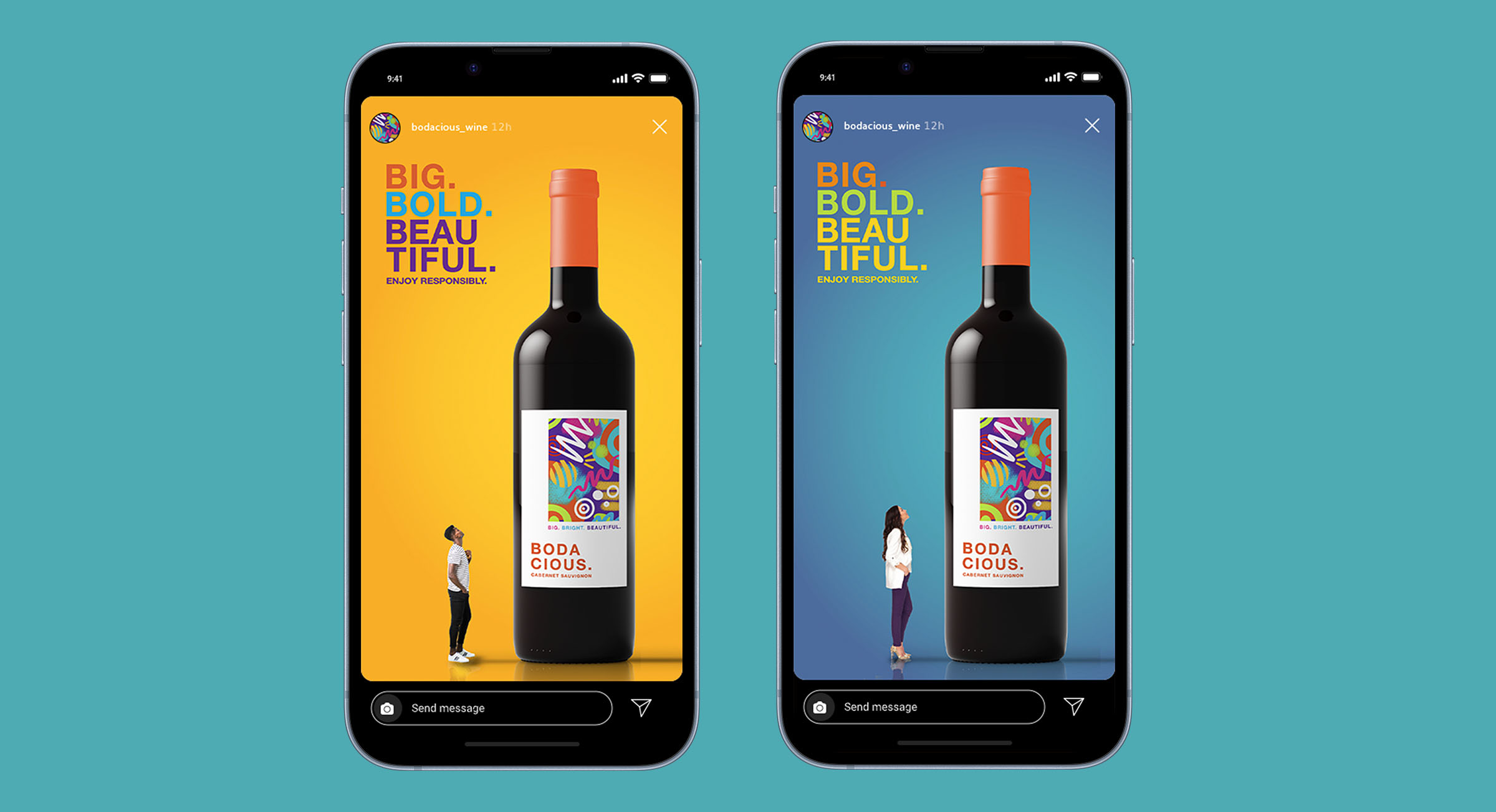 two phones with bodacious ad