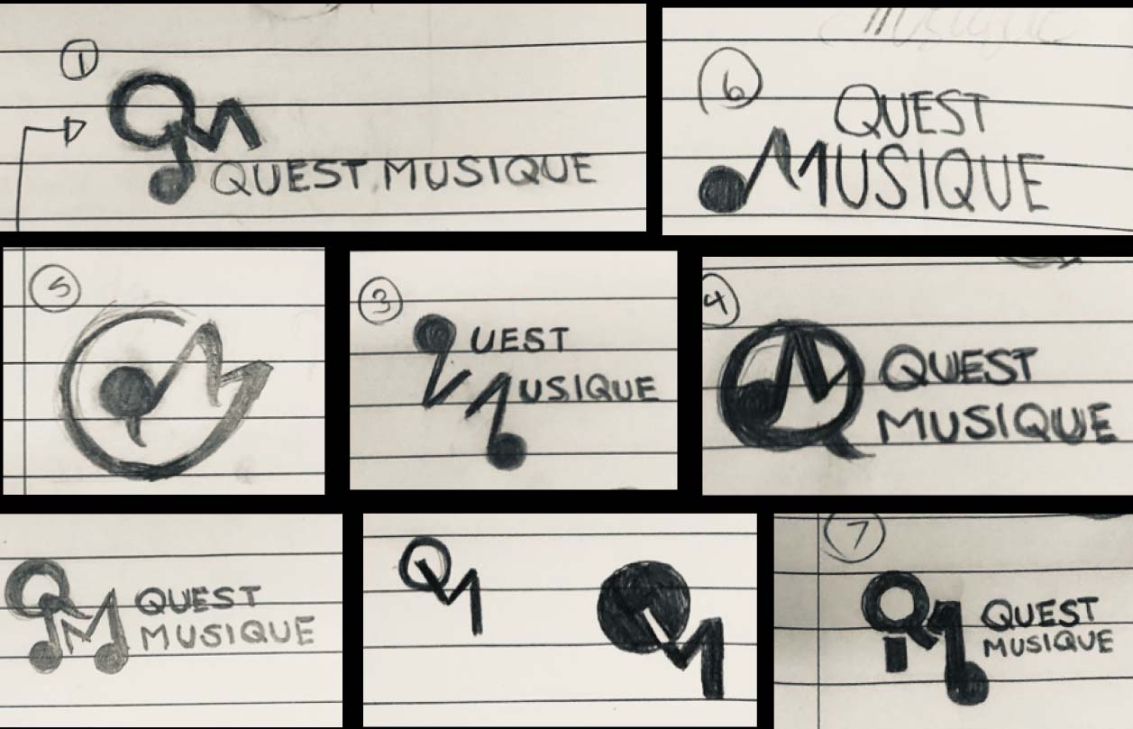 quest musique sketched thumbnails
